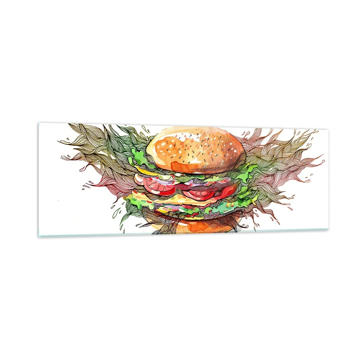 Impression sur verre - Image sur verre - Tentation chaude - 90x30 cm
