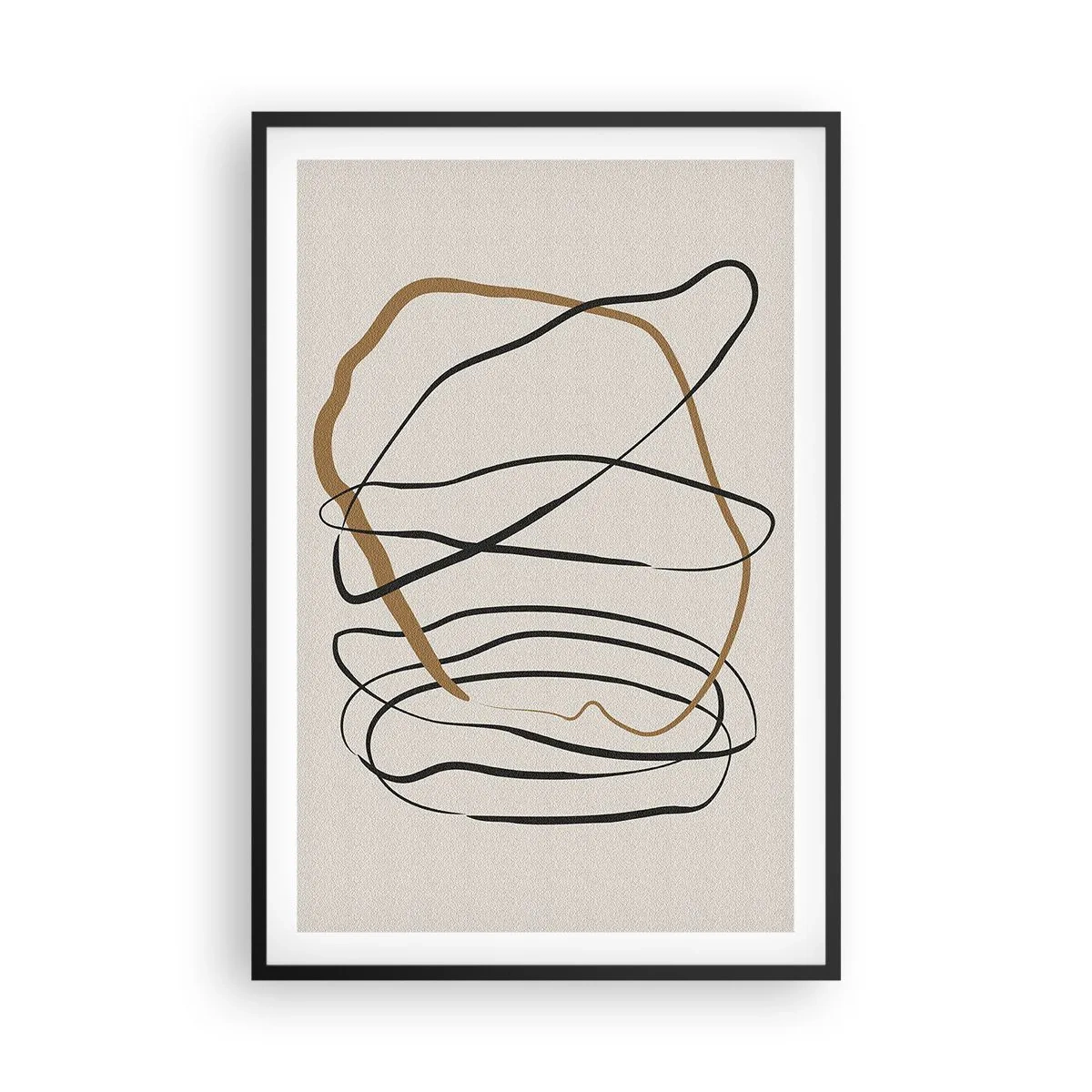 Affiche dans un cadre noir - Poster - Composition – danse en boucle - 61x91 cm