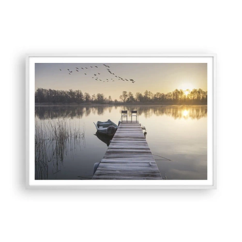 Affiche dans un cadre blanc - Poster - Je reviendrai - 100x70 cm