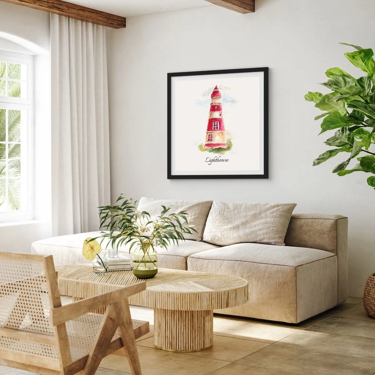 Affiche dans un cadre noir - Poster - Il y a toujours beau temps autour - 30x30 cm