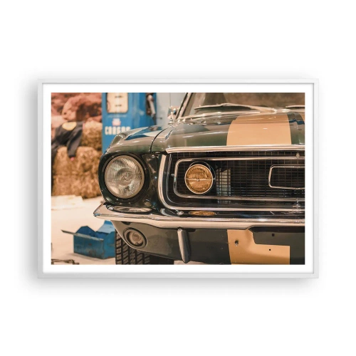 Affiche dans un cadre blanc - Poster - Rencontre avec une légende - 100x70 cm