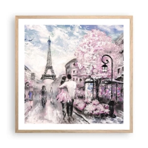 Affiche dans un chêne clair - Poster - Comment tomber amoureu, il faut juste... - 60x60 cm