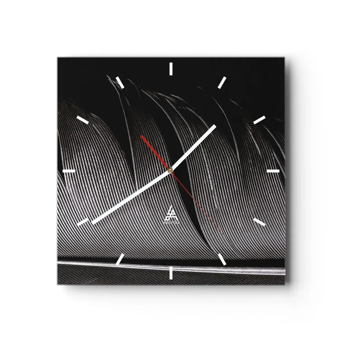 Horloge murale - Pendule murale - La plume – un design magnifique - 40x40 cm