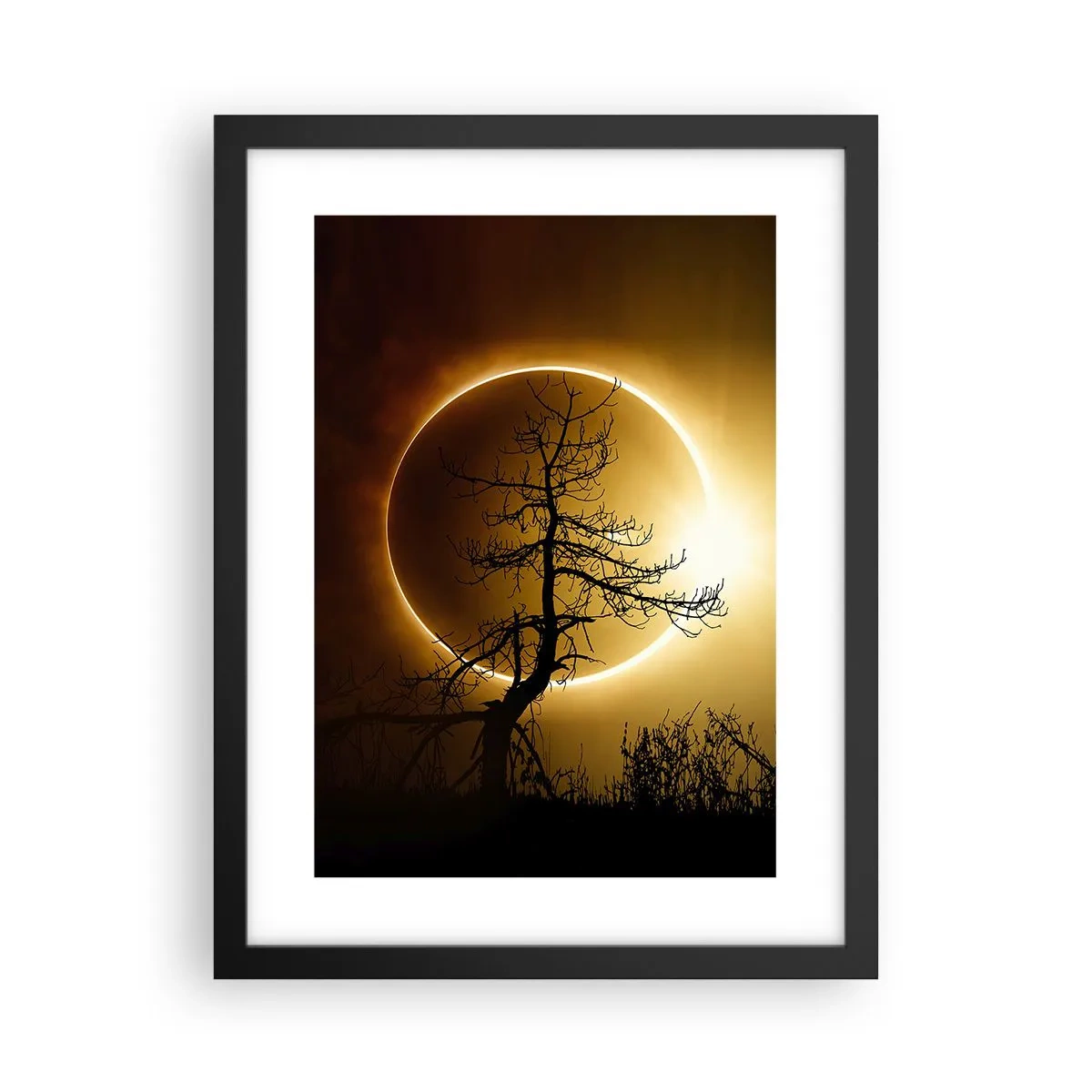 Affiche dans un cadre noir - Poster - Éclipse totale - 30x40 cm
