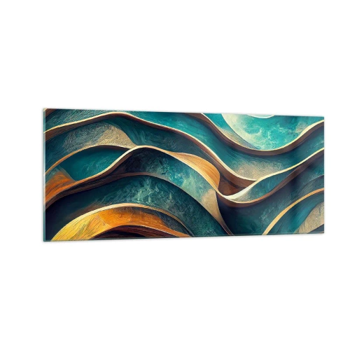 Impression sur verre - Image sur verre - Méandres de bleu - 100x40 cm