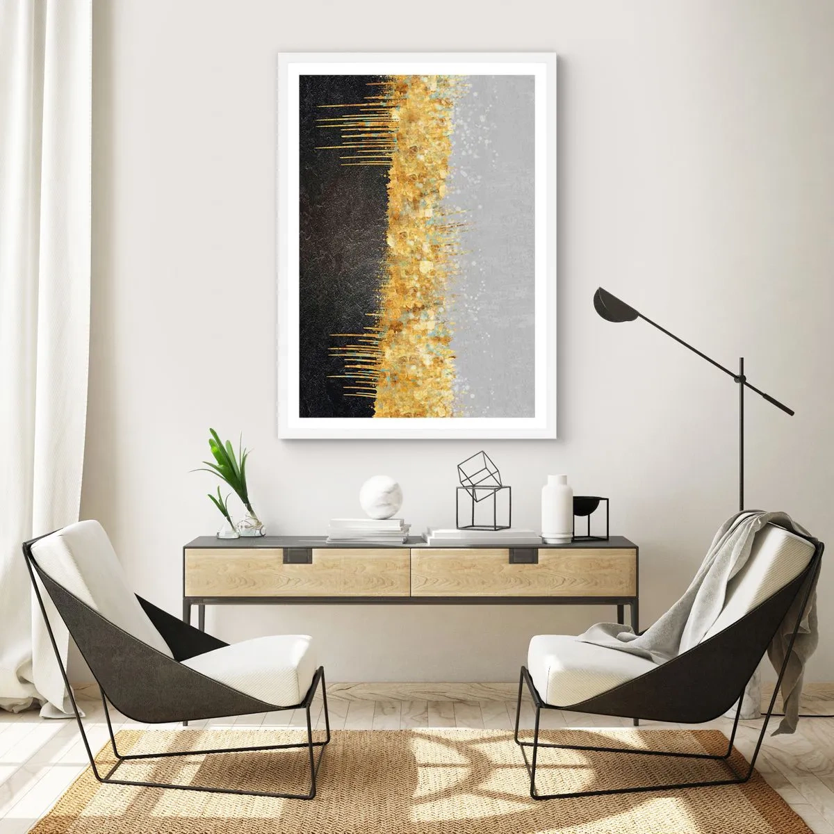 Affiche dans un cadre blanc - Poster - Vers l'intérieur et vers le haut - 40x50 cm