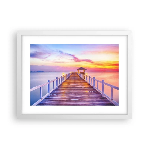Affiche dans un cadre blanc - Poster - Le silence lilas-doré du soir - 40x30 cm