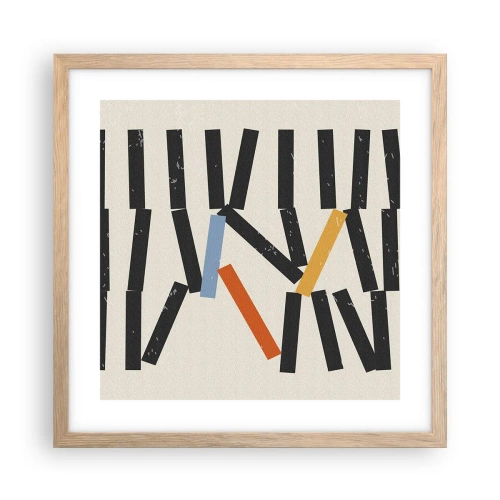 Affiche dans un chêne clair - Poster - Dominos – composition - 40x40 cm