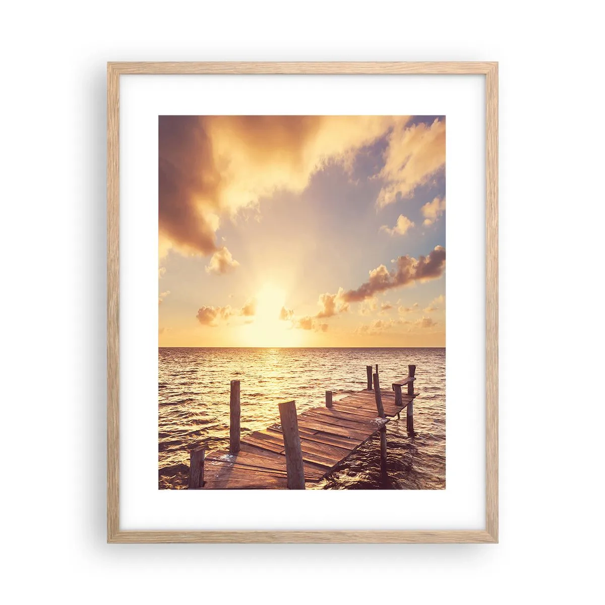 Affiche dans un chêne clair - Poster - La terre d'or de la douceur - 40x50 cm