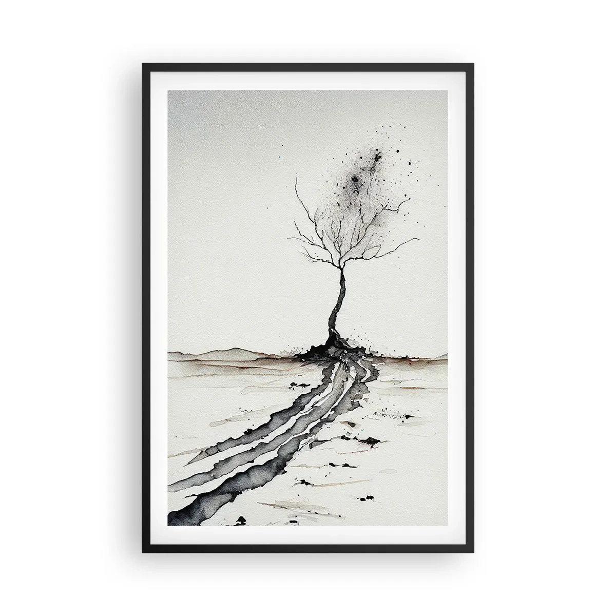 Affiche dans un cadre noir - Poster - Mélancolie hivernale - 61x91 cm