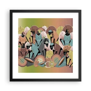 Affiche dans un cadre noir - Poster - De grandes fêtes arrivent - 40x40 cm