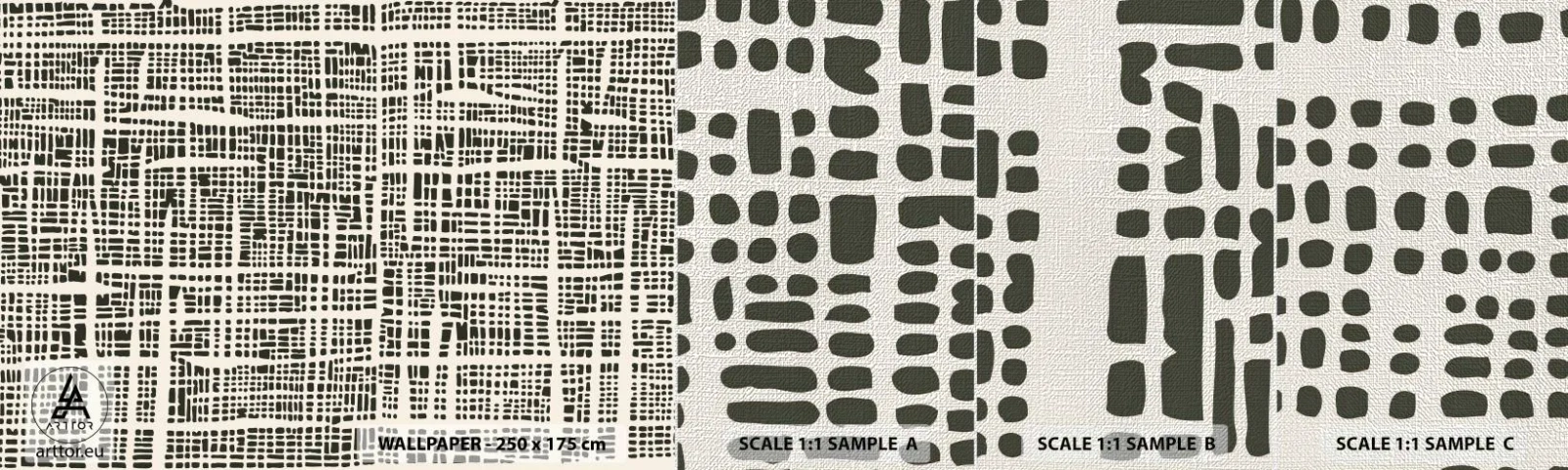 Échantillon de Papier Peint Premium Canvas - Composition tissée - Abstraction, Graphique, Morceau - 100x30 cm