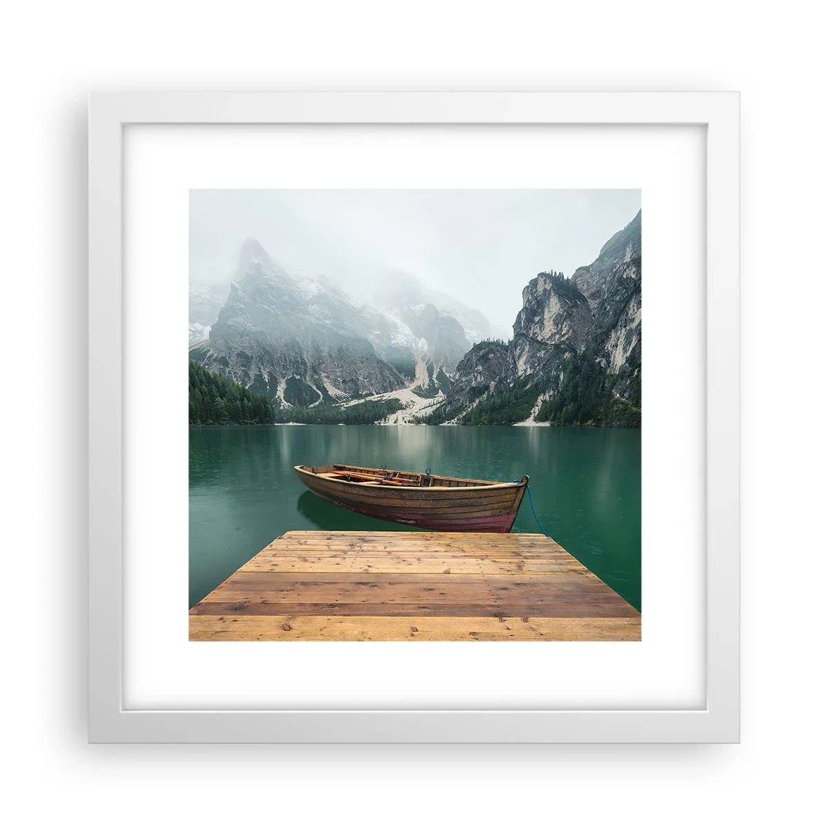 Affiche dans un cadre blanc - Poster - Faire face à la fierté des rochers - 30x30 cm
