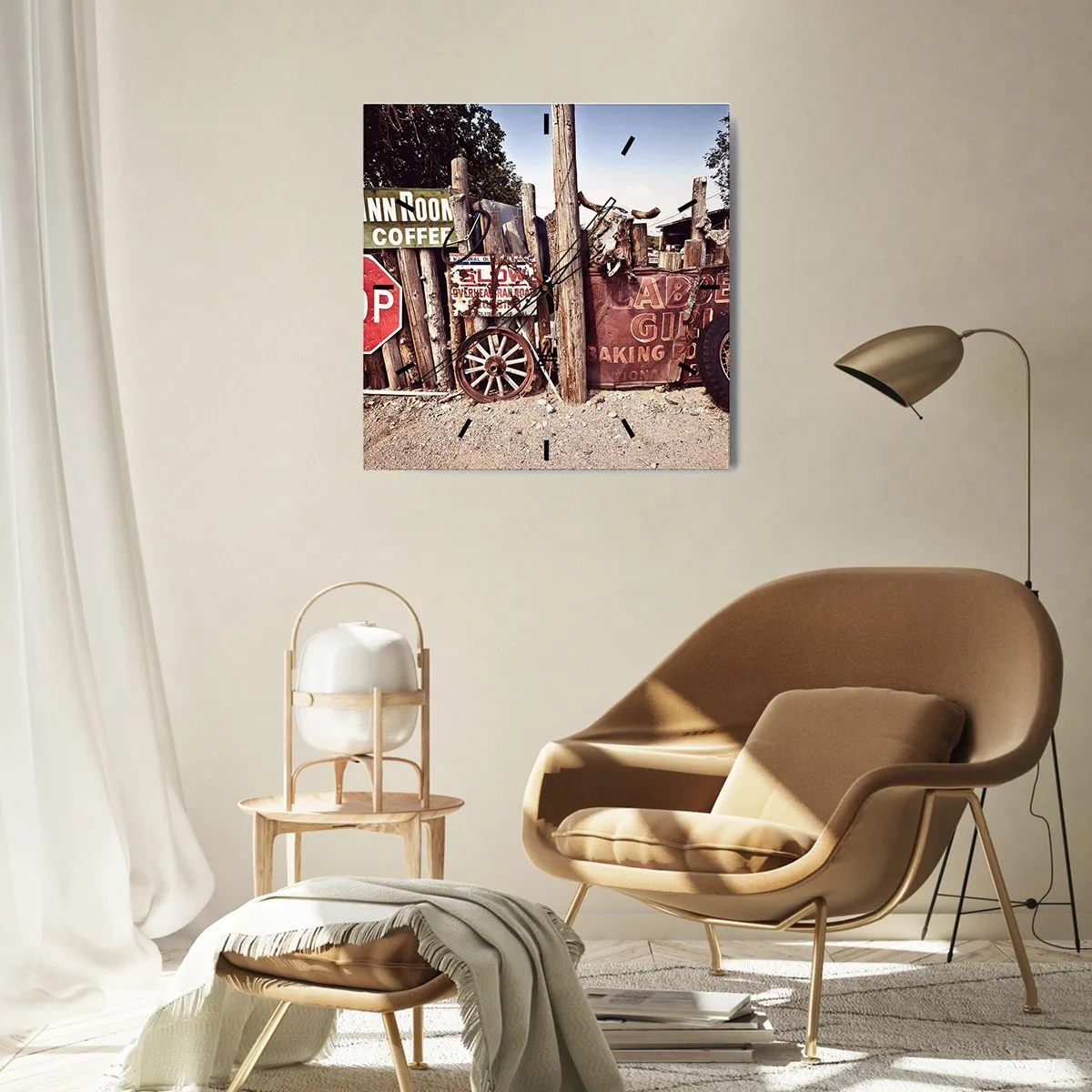 Horloge murale - Pendule murale - Et le temps s'est arrêté - 30x30 cm