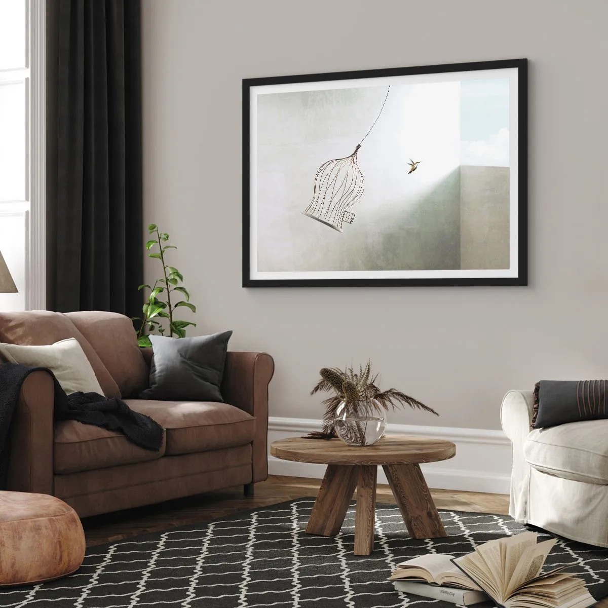 Affiche dans un cadre noir - Poster - Dans son élément - 40x30 cm