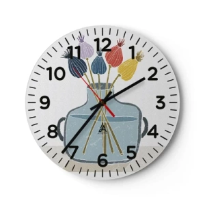 Horloge murale - Pendule murale - Comme s'il avait semé des graines de pavot - 30x30 cm