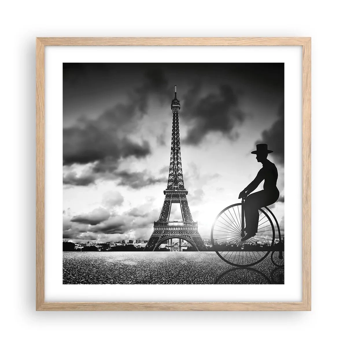 Affiche dans un chêne clair - Poster - Nostalgie de la Belle Epoque - 50x50 cm