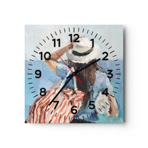 Horloge murale - Pendule murale - Bienvenue à vos vacances - 30x30 cm