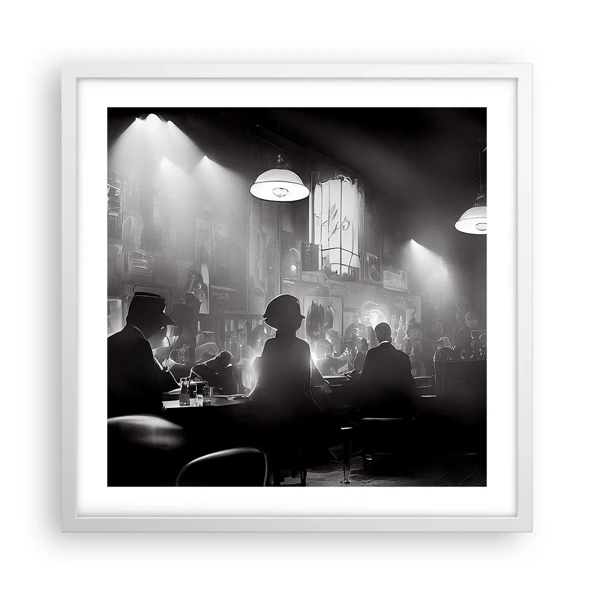 Affiche dans un cadre blanc - Poster - Dans une ambiance jazz - 50x50 cm