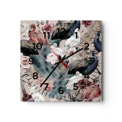 Horloge murale - Pendule murale - Dans un jardin de palace - 40x40 cm