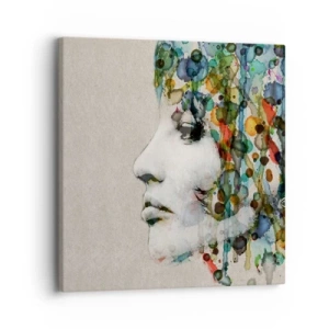 Impression sur toile - Image sur toile - Elle est sortie de la grisaille - 30x30 cm