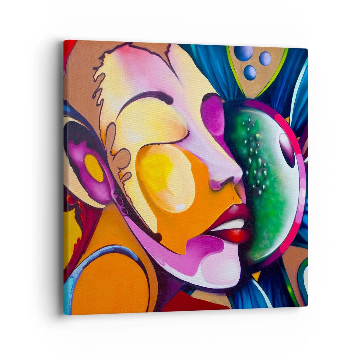 Impression sur toile - Image sur toile - Toucher avec la couleur - 40x40 cm