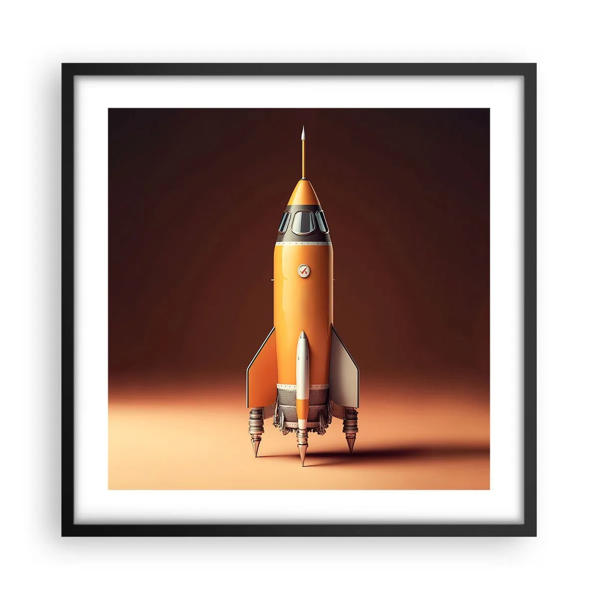 Affiche dans un cadre noir - Poster - Ça commence par un rêve - 50x50 cm