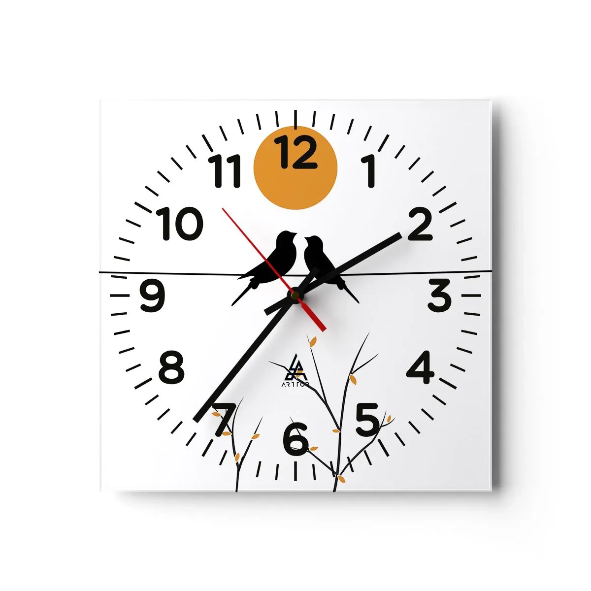 Horloge murale - Pendule murale - Soirée pour rossignols - 30x30 cm