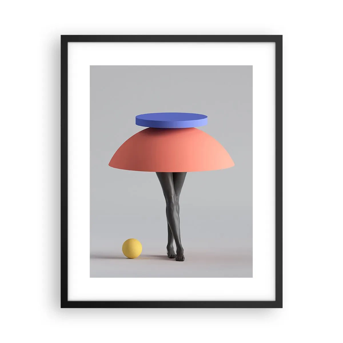 Affiche dans un cadre noir - Poster - Composition surréaliste - 40x50 cm