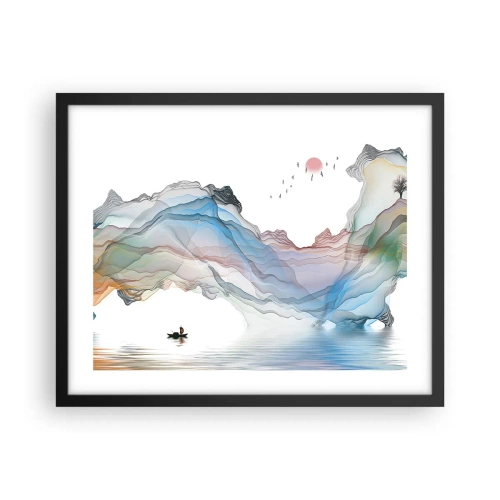 Affiche dans un cadre noir - Poster - Vers les montagnes de cristal - 50x40 cm