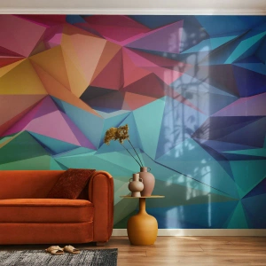 Papier Peint Photo Standard Eco - Origami arc-en-ciel - Abstraction, 3D, Graphique - 200x140 cm