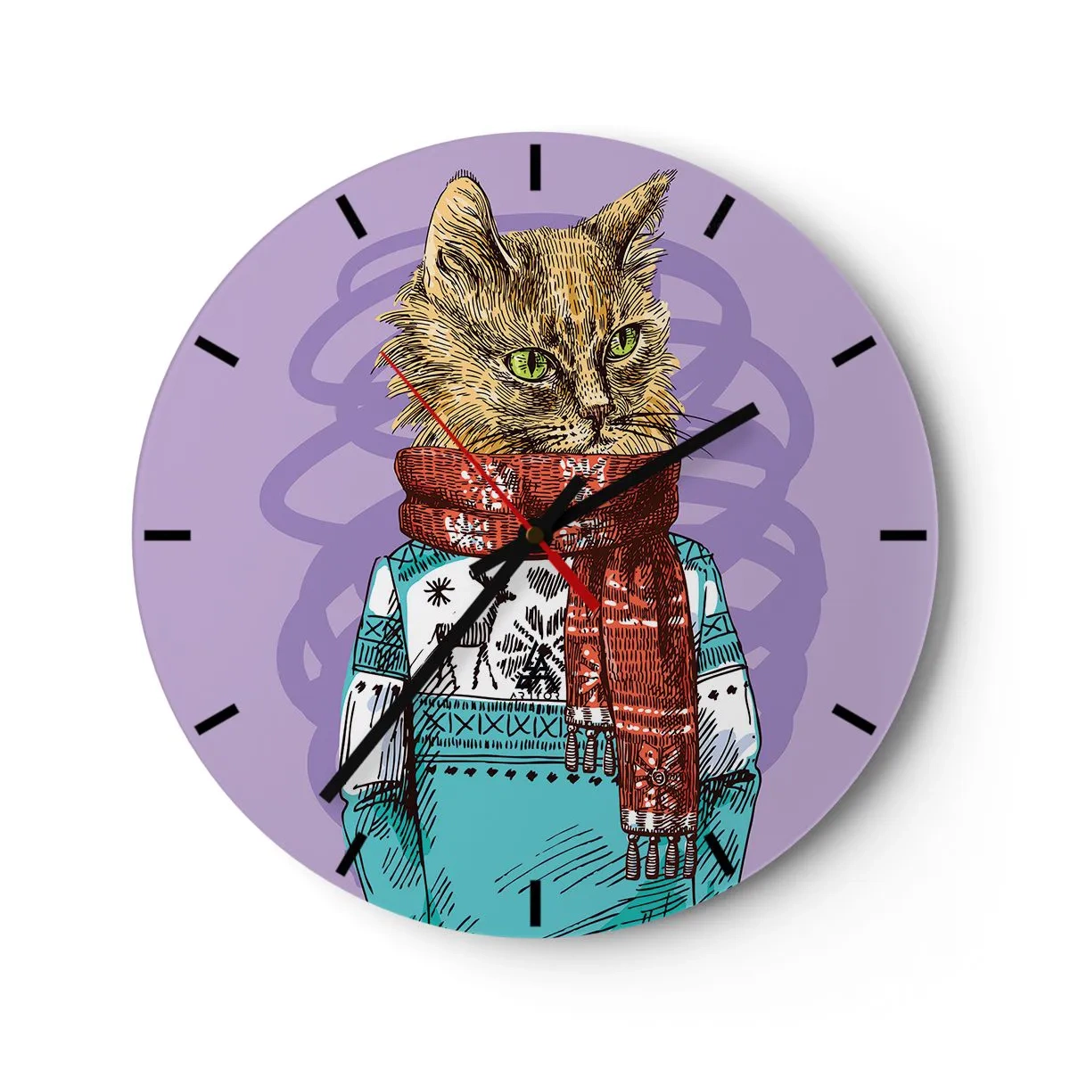 Horloge murale - Pendule murale - Le chat, pas uniquement dans les chaussures - 40x40 cm