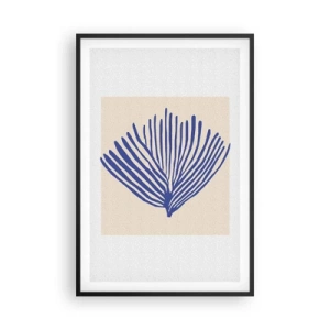 Affiche dans un cadre noir - Poster - Éventail bleu - 61x91 cm