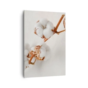 Impression sur toile - Image sur toile - Un brin de coton sur un fond subtil - 70x100cm - Seulement caliner - Décoration murale moderne pour le salon et la chambre ARTTOR