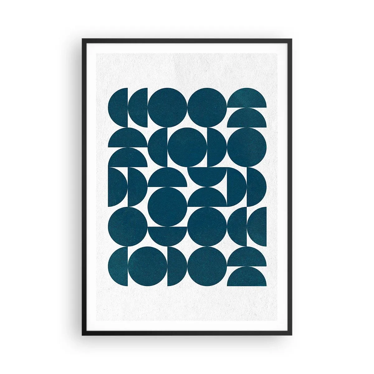 Affiche dans un cadre noir - Poster - Cercles et demi-cercles - 70x100 cm