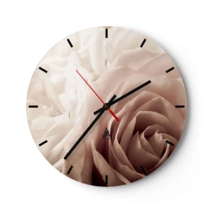 Horloge murale - Pendule murale - Au coeur d'ue la rose - 40x40 cm