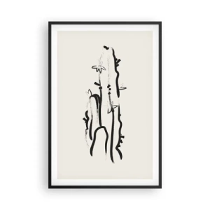 Affiche dans un cadre noir - Poster - Herbe à fleurs - 61x91 cm