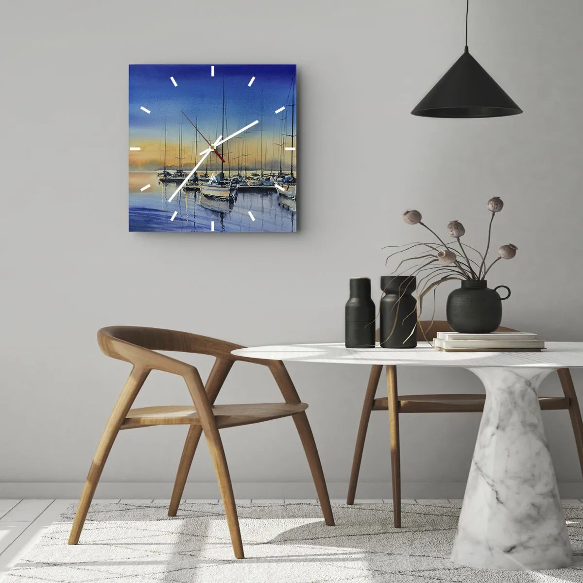 Horloge murale - Pendule murale - Fin d'une belle journée - 40x40 cm