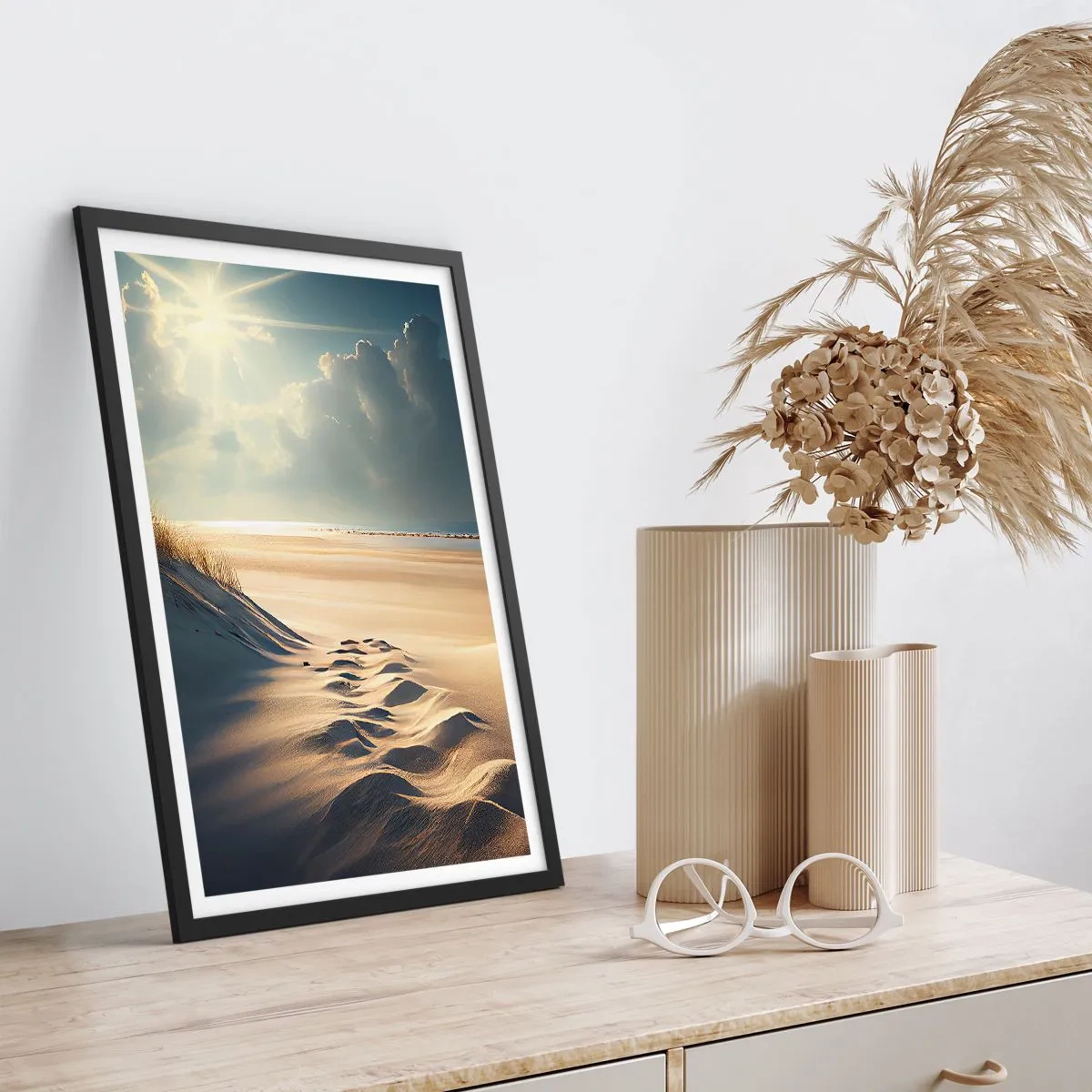 Affiche dans un cadre noir - Poster - Un paysage apaisant - 70x100 cm