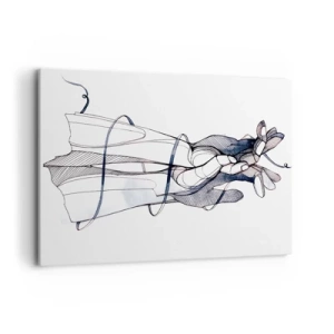 Impression sur toile - Image sur toile - Un dessin subtil d'une main avec une fleur délicate - 100x70cm - Étude du touché - Décoration murale moderne pour le salon et la chambre ARTTOR