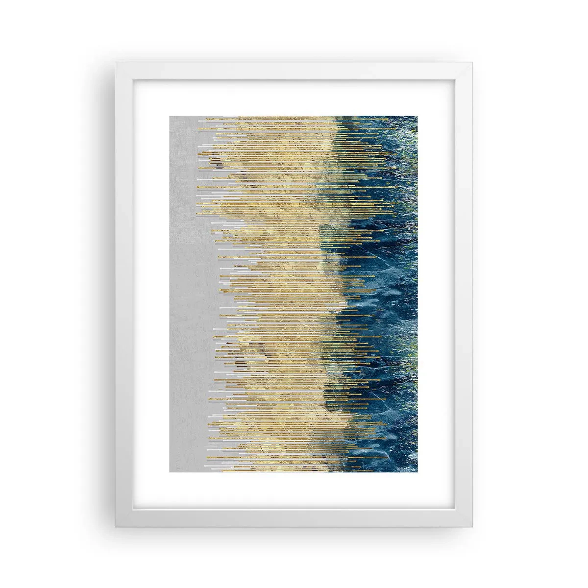 Affiche dans un cadre blanc - Poster - Bordure dorée - 30x40 cm