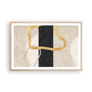 Affiche dans un chêne clair - Poster - Formes emmellées - 91x61 cm