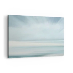 Impression sur toile - Image sur toile - Un paysage minimaliste aux nuances délicates de bleu - 100x70cm - Paix à l'horizon - Décoration murale moderne pour le salon et la chambre ARTTOR