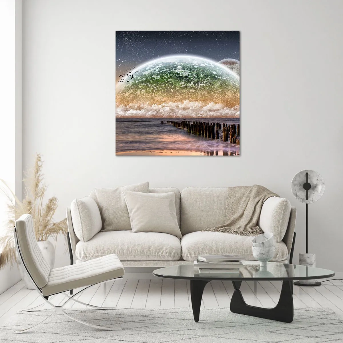 Impression sur verre - Image sur verre - Et le monde est sorti de l'eau - 70x70 cm