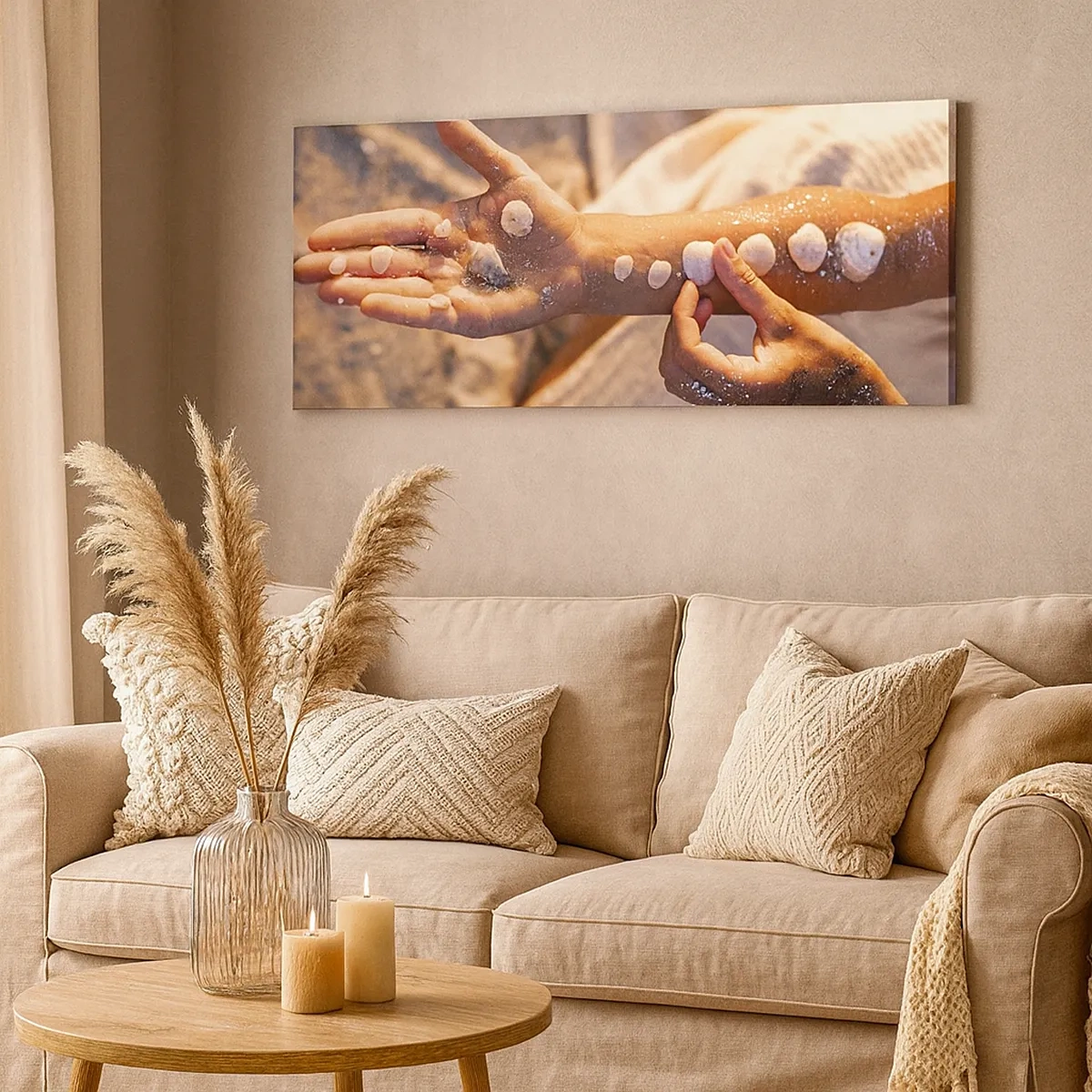 Impression sur toile - Image sur toile - La beauté à portée de main - 30x30 cm