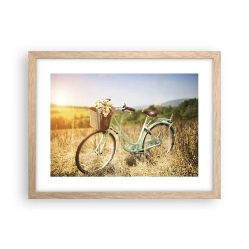 Affiche dans un chêne clair - Poster - Je vais rester un petit moment - 40x30 cm
