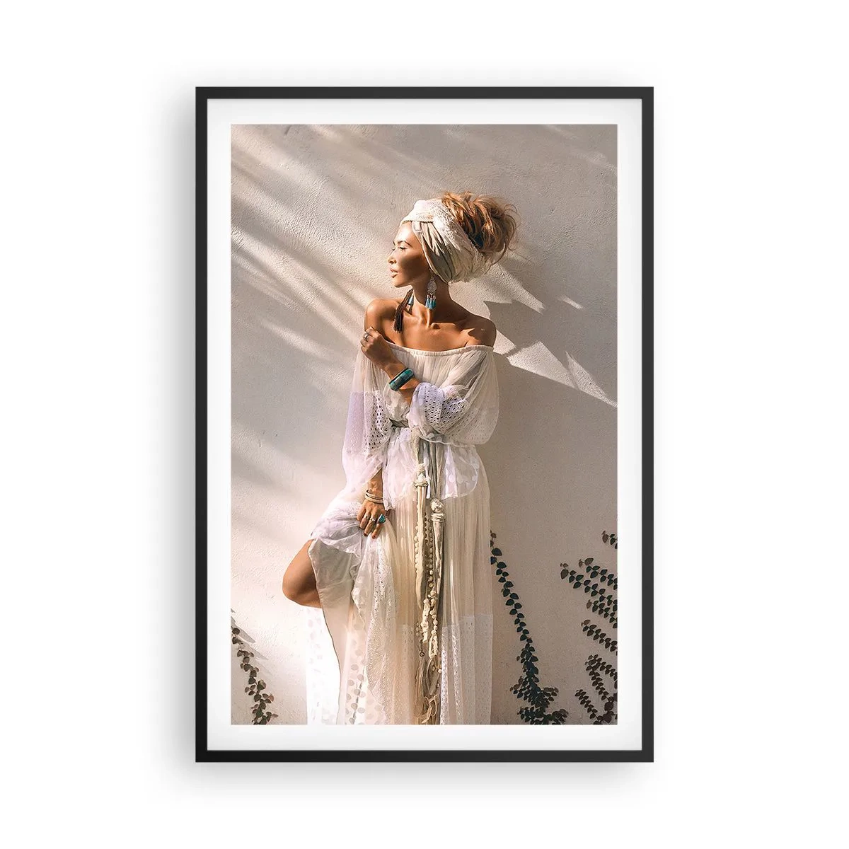 Affiche dans un cadre noir - Poster - Le soleil et la fille - 61x91 cm