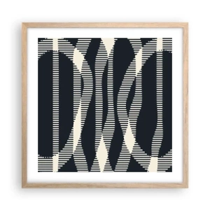 Affiche dans un chêne clair - Poster - Une tentative de briser l'obscurité - 50x50 cm