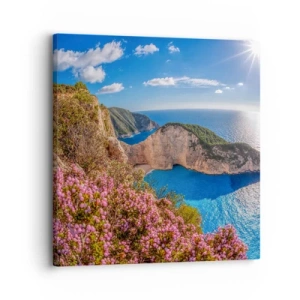 Impression sur toile - Image sur toile - Mes super vacances grecques - 30x30 cm