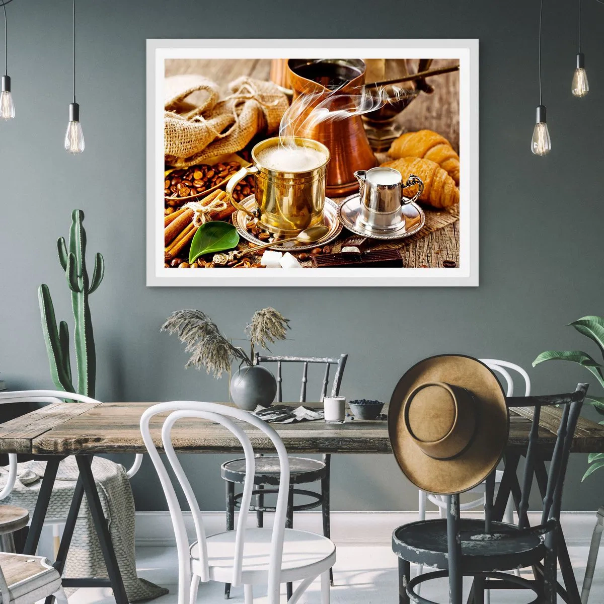 Affiche dans un cadre blanc - Poster - Bonne journée! - 50x40 cm